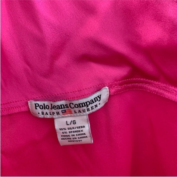 Polo Jean Company Ralph Lauren silk lace trim sleeveless top plunging neck L - Picture 6 of 11